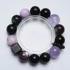 [Noche de Luna Plateada Verde] Pulsera de Cristal Natural Lavanda para Mujer, Pulsera de Moda Versátil de Obsidiana Plateada al por Mayor
