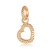 Pulseira Popular Transfronteiriça com Pingente de Coração Dourado, Pulseira de Corda Trançada Oca, Acessórios de Pingente, Materiais Artesanais DIY