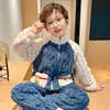 Pijama de Terciopelo Jacquard para Niños, Otoño e Invierno, Niños Talla Mediana y Grande, Terciopelo Coral Engrosado, Ropa de Casa de Dibujos Animados