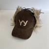 Bordado de letras pana orejeras moda callejera gorra de béisbol otoño e invierno protección para los oídos cálida gorra combinable