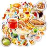 55 Nuevas Pegatinas de Graffiti de Comida Realista Transfronterizas con Decoración Artística Estilo Ins para Diarios y Fundas de Teléfono
