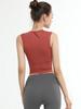 Chaleco deportivo sexy de color sólido europeo y americano para mujer, ajustado, elástico, de secado rápido, para correr, gimnasio, yoga