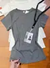 Múltiples Colores Disponibles, Camiseta Básica de Manga Corta para Mujer, Ajuste Delgado de Verano, Top Versátil de Cuello Redondo, Camiseta Básica de Algodón
