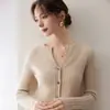 Nuevo cárdigan de cachemira ajustado para Otoño/Invierno 2026, camisa pequeña para mujer con cuello de solapa, cintura plisada, prenda de abrigo de lana para mujer