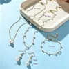 Collar, Pulsera y Pendientes de Perlas de Imitación con Diseño Inspirado en el Palacio Retro Elegante Estilo Francés para Mujer, Regalo de Joyería para Boda