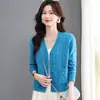 Tricô Novo para Primavera e Outono de 2026 para Mães, Casaco Versátil Elegante de Caimento Solto e Slim para Mulheres de Meia-Idade e Idosas