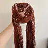 Lenço de Seda Marrom Retrô para Cabeça de Mulher, Novo Estilo Outono e Inverno, Lenço de Cabelo Doce e Cool, Cinto, Lenço Quadrado, Acessórios, Lenço de Seda com Cor de Outono e Inverno