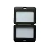 Exclusivo transfronteiriço flip dobrável dupla face transparente preto horizontal plástico suporte para crachá de identificação etiqueta atacado