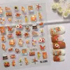 Pegatinas para Uñas de Hojas de Arce de Otoño Patrón Estéreo en Relieve 5D Atmósfera de Otoño Pegatinas para Uñas DIY Joyería Estilo Sl