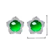 Brincos Flor de Ameixa Jade Verde Flor de Ameixa, Brincos de Ágata Verde, Brincos Elegantes e Modernos em Formato de Flor de Ameixa, Brincos da Moda de Celebridade da Internet