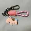 Accesorios en Stock: Llavero Creativo para Coche con Diseño de Bolsa de Dinero, Anilla de Figura de Ocho, Cuerda Trenzada de Cuero