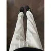 Pantalones casuales de pierna ancha con rayas verticales azul marino para hombre, temporada de otoño, con puños con forro de cuadros, pantalones rectos fluidos de corte limpio