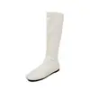 Botas Largas Elásticas Super Elásticas para Mujer Botas Adelgazantes Otoño Invierno Nuevas Punta Redonda Cremallera Lateral Botas Hasta la Rodilla Botas Elásticas para Mujer Botas Individuales