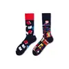 Calcetines de Moda Originales Asimétricos Estilo AB para Mujer Calcetines de Algodón de Verano Zhejiang Arte de Dibujos Animados Personalizado Calcetines de Algodón de Tubo Medio para Hombres y Mujeres