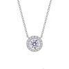 Colar S925 prata de lei com pingente de diamante redondo novo popular de alta qualidade pingente requintado versátil presente para namorada