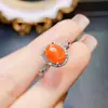 Anillo de Ópalo de Fuego al por Mayor de Fábrica Plata S925 Incrustado con Piedra Principal 7*9 Joyería de Lujo Venta Directa de Fábrica Exclusivamente para Suministro Transfronterizo