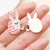 Día de Pascua Huevo Sorpresa Lindo Conejo Colgante de Aleación Pulsera DIY Llavero Accesorios para Pendientes