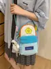 Mochila pequeña nueva con colores contrastantes, bolso de hombro, estuche para lápices, alto atractivo estético, lindo, gran capacidad, bolso cruzado, bolsa para teléfono móvil para exteriores