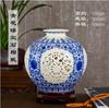 Jarrón de cerámica Jingdezhen, adornos pastel, jarrón hueco de neumático fino, artesanías de cerámica decorativas modernas para sala de estar, venta al por mayor