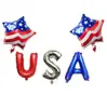 Nuevo globo de papel de aluminio con bandera americana de 18 pulgadas para el Día de la Independencia, globo de película de aluminio con letras de EE. UU. de 16 pulgadas, decoración de fondo