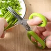 Tijeras para Cebolla y Verduras de Múltiples Capas Listas de Fábrica Tijeras para Cortar Hierbas de Cinco Capas Acero Inoxidable de Tres Capas Multifunción de Cocina