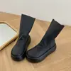 Botas de tornozelo estilo britânico para mulheres, nova coleção primavera/verão 2026, com sola grossa, que aumentam a altura, botas estilo Martin, botas Chelsea, efeito emagrecedor