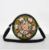 Nova Bolsa Bordada Étnica Pequena Redonda Transversal Bolsa Pequena de Comércio Exterior Bolsa Transversal Bordada Hanfu Bolsa para Celular
