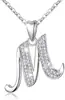 Collar pequeño de plata de ley estilo europeo y americano con letra, cadena para la clavícula, colgante de 26 letras para enviar a parejas, esposa, hija, venta al por mayor