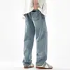 Jeans Masculino Plus Size para Todas as Estações, Solto, Luxo Acessível, Elegante, Moderno e Versátil, Calça Reta Clássica de Perna Larga High Street para Homens