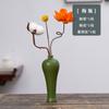 Vaso de cerâmica pequeno vintage dispositivo de flores Forno Ru Zen Suporte de flor hidropônica verde tapete de chá decoração de mesa decoração de buquê de flores secas