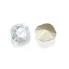 Rinestones para Uñas Artísticas Hielo Triturado Dongzhou, Diseño Blanco Ovalado y Cuadrado Grueso de Flor de Hielo, Uñas Artísticas Portables con Rinestones en Forma de Corazón con Grietas de Hielo, Decoraciones para Uñas Artísticas