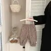 Calças Femininas Estilo Mori Inverno Novo Vintage Floral Lã Grossa Calças Jogger Bebê Quente Calças Harem