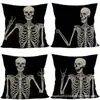 Amazon Transfronterizo Temu Popular Lino al por Mayor Funda de Almohada de Halloween Funda de Almohada Cuadrada de Felpa Funda de Almohada Cómoda