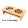 Suporte Elevado para Tigelas Suporte Único de Madeira Suporte para Tigelas de Pet Tigela para Cachorro Tigela de Água Suprimentos para Gatos Suporte para Tigelas de Gato Atacado Proteção da Coluna Cervical