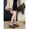 Primer Encuentro Temporada Lazo Zapatos Peludos para Mujer Otoño/Invierno Nuevo Estilo Estilo Hada Suave Zapatos de Algodón Cálidos Con Felpa Mary Jane Zapatos de Salón