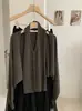 Conjunto de otoño de dos piezas para mujer KEKEZOON estilo coreano: cárdigan de punto con mangas de murciélago + top sin mangas de cuello halter 8760
