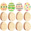 Amazon Adornos de Huevo de Madera para Pascua DIY Rodajas de Huevo de Madera Manualidades Decoración para Fiestas en Casa