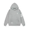 Sudadera con capucha bordada de letras a rayas estilo americano, unisex, otoño/invierno, marca china de moda, corte holgado, estilo para parejas, disponible en negro y gris