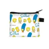 Cartera de monedas de dibujos animados Los Simpsons, bolsa de monedas con cremallera de poliéster, bolsa pequeña para guardar auriculares y llaves de estudiante al por mayor