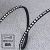Joyería DIY Cordón de Cuero Remaches de Pedrería Tira de Terciopelo Coreano Negra con Pedrería Dorada y Plateada Cinta de Terciopelo Remachada Accesorios para Ropa
