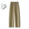 Pantalones casuales rectos de pierna ancha a la cintura, hechos a medida, modernos y versátiles, efecto adelgazante, nueva colección otoño 2026, cintura elástica, adecuados para figuras petite