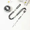 Collar de Moda para Mujer con Colgante de Cruz de Perlas Artificiales Estilo Nuevo Transfronterizo Cadena Larga para Suéter con Juego de Caja Regalo Venta al por Mayor
