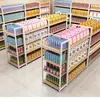 Expositor de prateleira de supermercado, expositor de lanches de face única e dupla para lojas de conveniência, gôndola de vários níveis para lojas de maternidade e papelaria, atacado