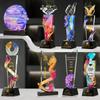 Troféu Personalizado para Funcionários Destaque, Lembrancinha Criativa Reunião Anual da Empresa em Cristal, Taça de Vidro Atmosférica de Alto Nível Personalização
