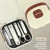 Set Portátil de Cortaúñas Anti-Salpicaduras 5-8 Piezas Kit de Manicura