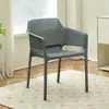 Silla de Plástico para el Hogar Nórdico, Silla Simple Engrosada con Reposabrazos y Respaldo, Silla con Respaldo para Exteriores para Negociación, Ocio y Uso en el Comedor