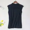 Camisola de Verão Feminina, Regata Curta Versátil de Tricô de Seda Gelada, Top Branco Soltinho Sem Mangas