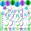 Decoraciones para Fiesta de Cumpleaños Infantil de Amazon Adornos Colgantes Espirales de Estrella Banners Bolas de Panal Serpentinas Flores de Papel Plegables Set de Arreglo