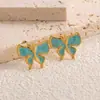 Brincos Europeus e Americanos Transfronteiriços de Moda Borboleta Gota de Óleo, Delicados e de Alto Padrão Nicho Exquisitos Brincos de Laço
