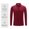 Camisas polo de manga comprida para primavera e outono, camisetas gola polo de cor sólida, roupas com estampa personalizada para cultura corporativa, uniformes de trabalho com logotipo